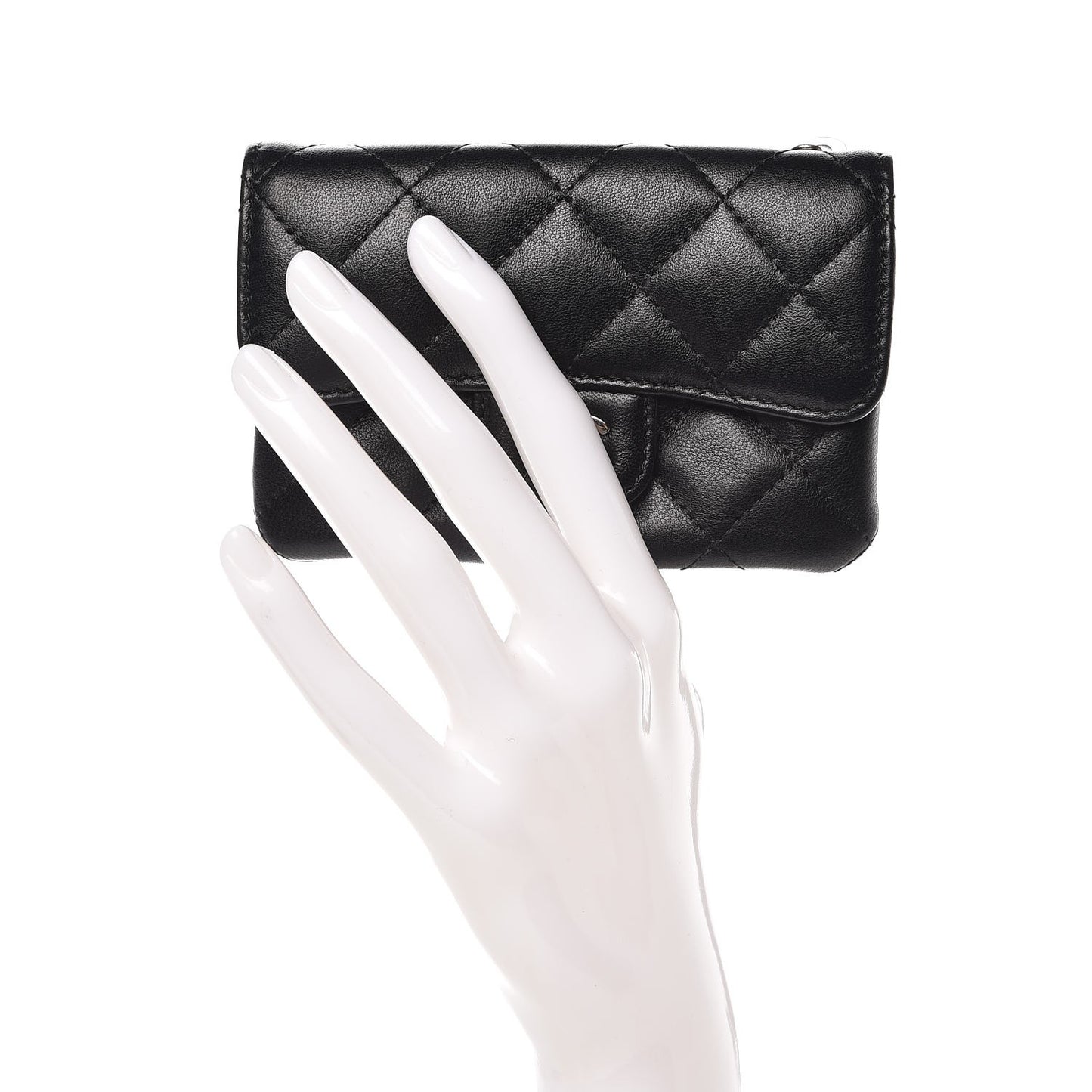 Lambskin Quilted Coin Purse Black