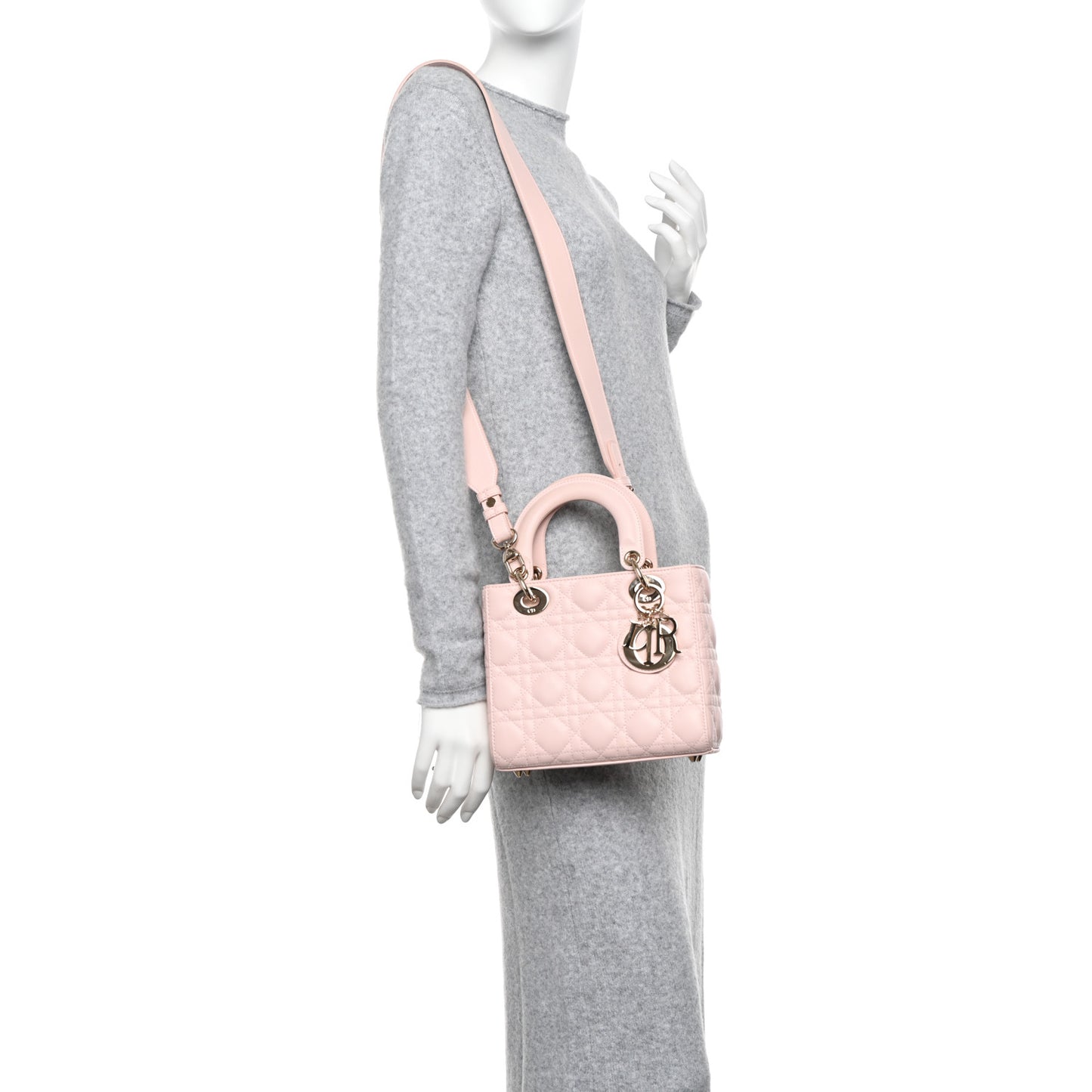 Lambskin Cannage Small My ABCDior Lady Dior Powder Pink