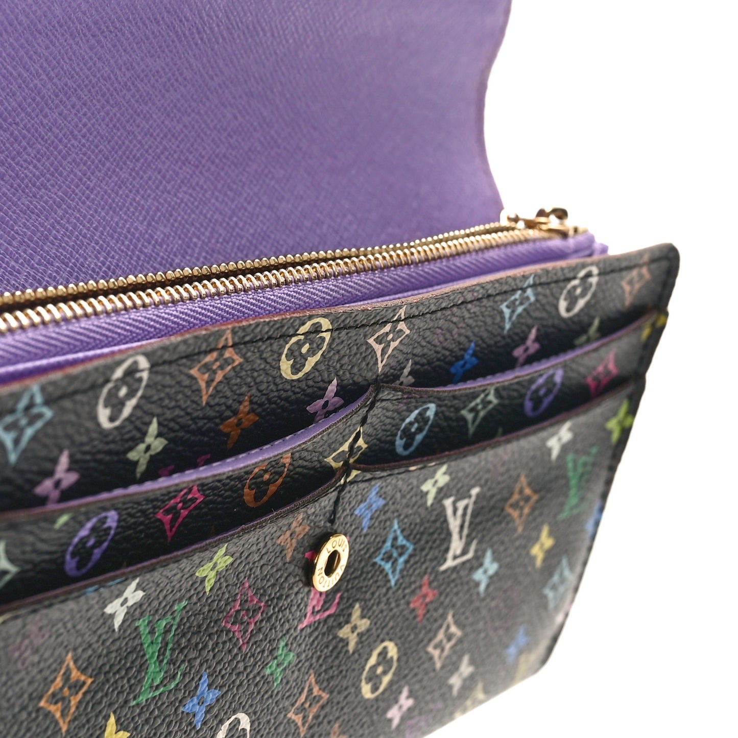 Monogram Multicolor Sarah Wallet Black Violet