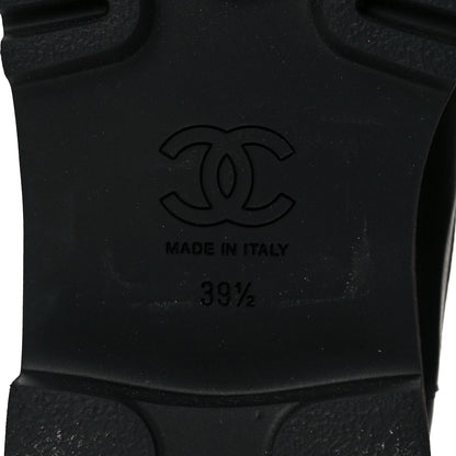 Chanel Crumpled Calfskin Patent Cap Toe Short Boots 39.5 Black 6 of 9