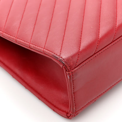 Saint Laurent Smooth Calfskin Matelasse Chevron Large Monogram Satchel Lipstick Red 15 of 20