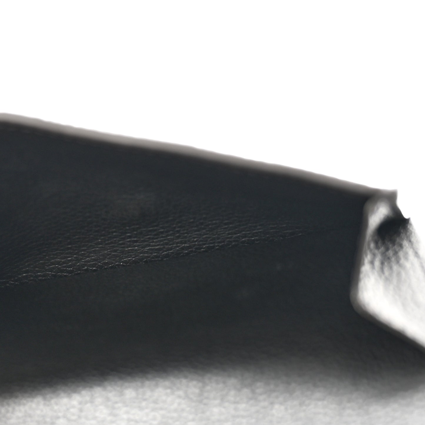 Grained Calfskin Monogram Double V Compact Wallet Black