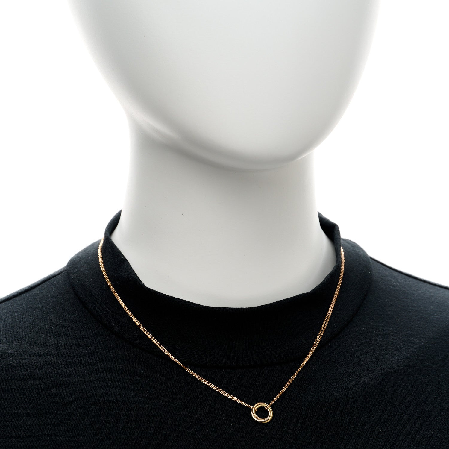 Cartier 18K Pink Yellow White Gold Trinity Double Chain Pendant Necklace 2 of 4