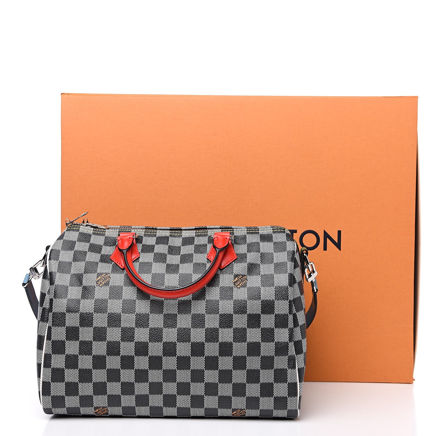 Louis Vuitton Damier Speedy Bandouliere 30 Black White 9 of 9