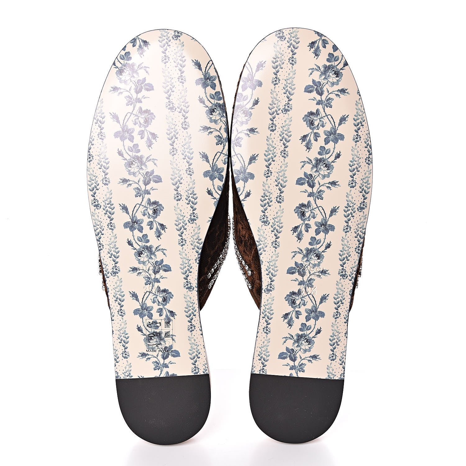 Gucci Velvet GG Monogram Crystal Womens Slippers 38.5 Brown Vintage Cocoa 8 of 9