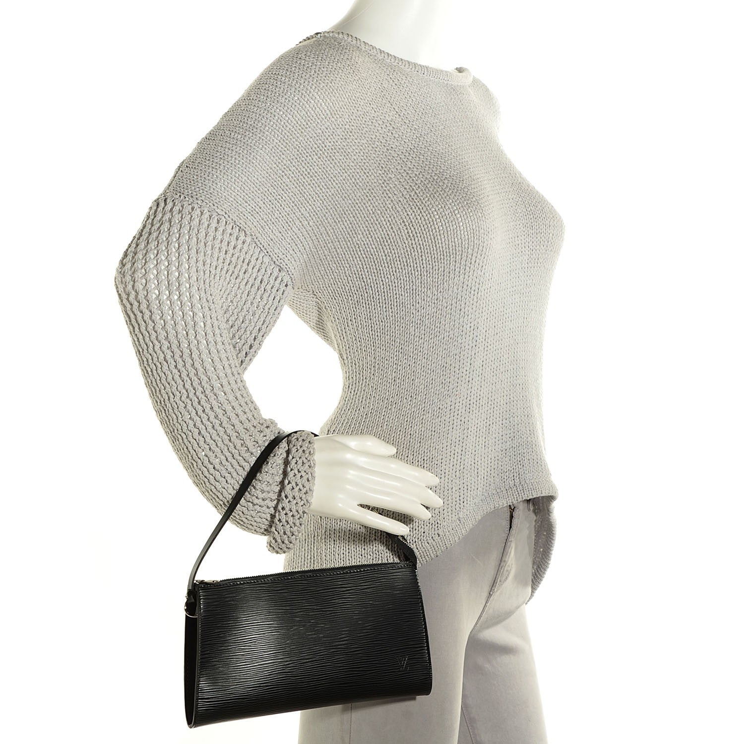 Louis Vuitton Epi Pochette Accessories 24 Black 2 of 7