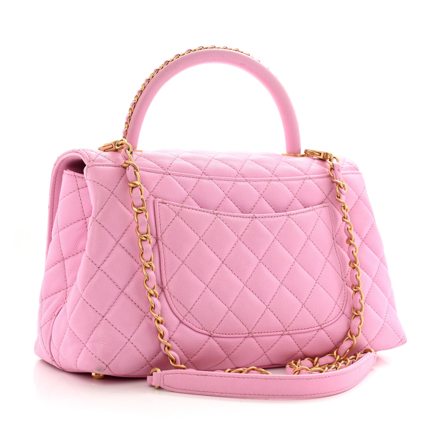 Caviar Quilted Small Coco Chain Handle Flap Lilac