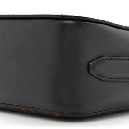 Fendi Glazed Fabric Vitello Century F is Fendi FF 1974 Stamp Patch Camera Case Mogano Panna Black 9 of 11