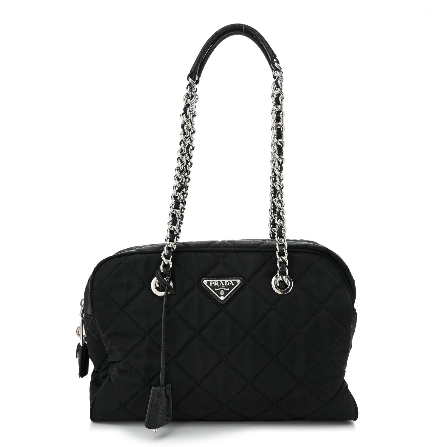 Prada Nylon Tessuto Impuntu Quilted Shoulder Bag Black 1 of 11
