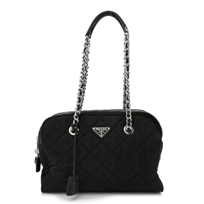 Prada Nylon Tessuto Impuntu Quilted Shoulder Bag Black 1 of 11