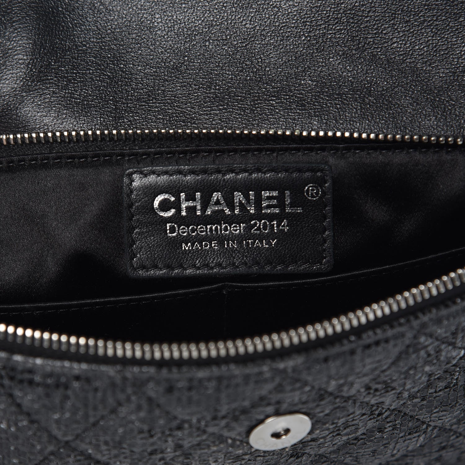 Chanel Iridescent Vinyl Quilted Clutch With Chain Black 6 of 13