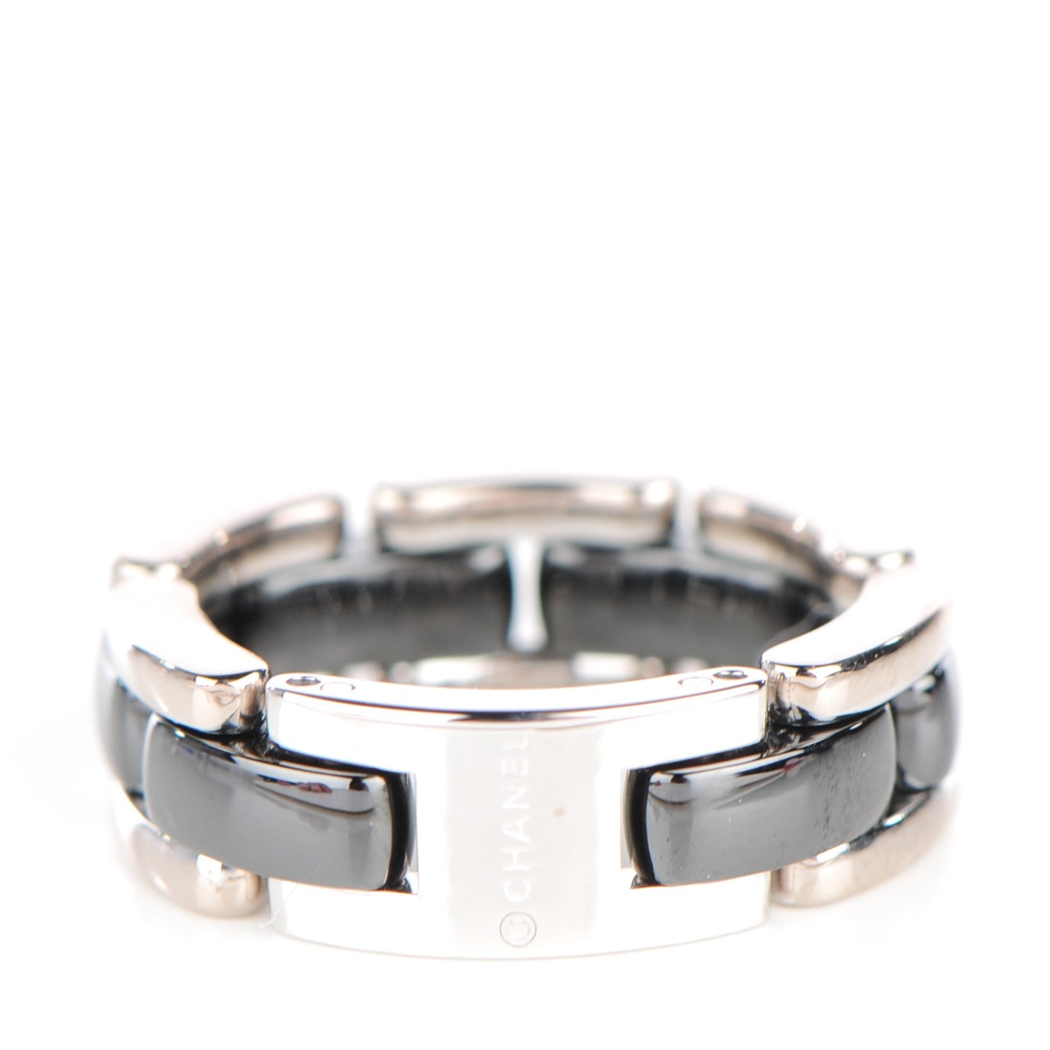 Chanel 18K White Gold Ceramic Medium Ultra Ring 6.25 Black 3 of 6