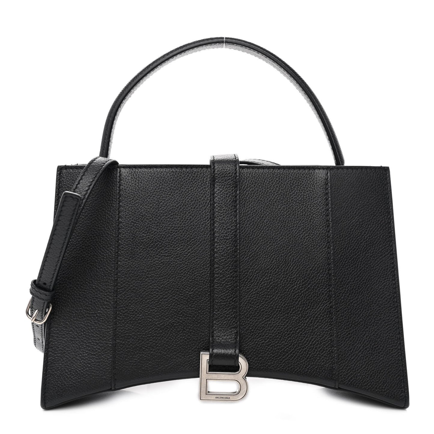 Grained Calfskin XS Hourglass East West Tote Black