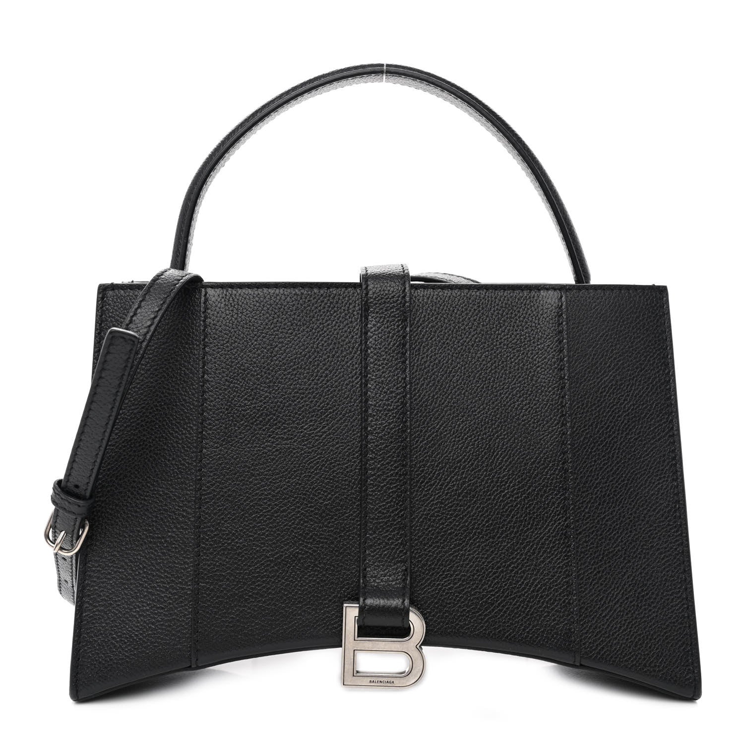 Balenciaga Grained Calfskin XS Hourglass East West Tote Black 1 of 10