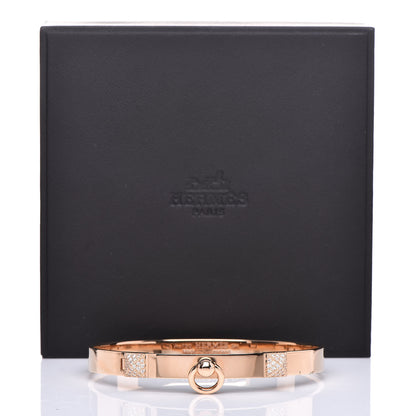 Hermes 18K Rose Gold Diamond PM Collier De Chien Bracelet SH 4 of 4