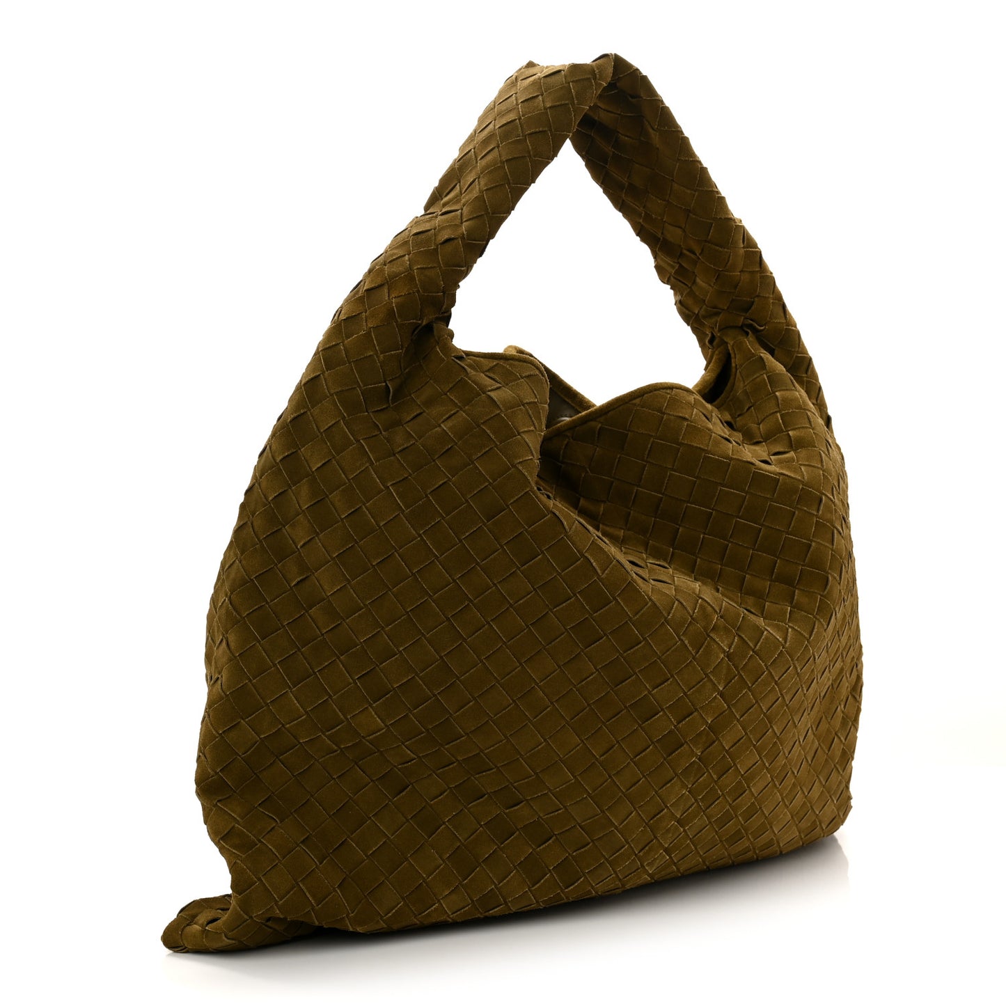 Suede Intrecciato Large Hop Olive Oil