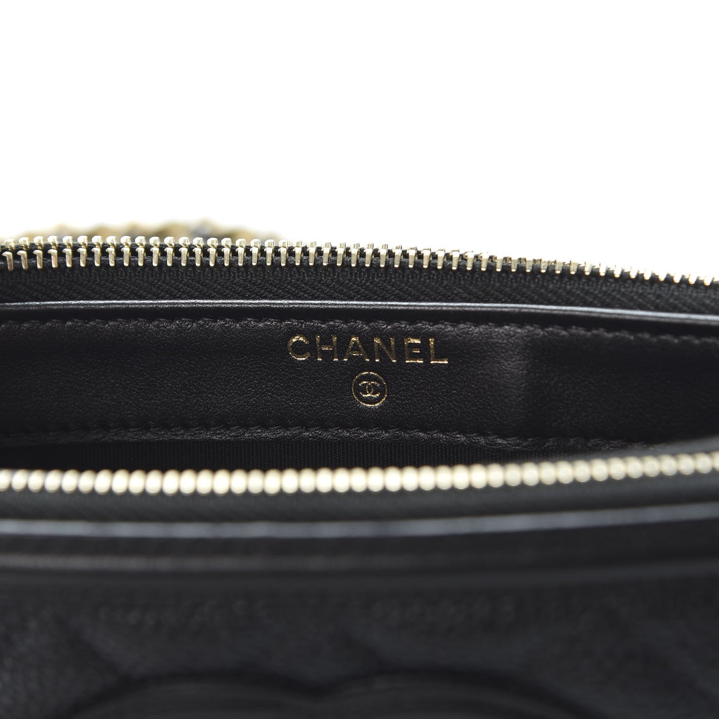 Caviar Quilted CC Filigree Clutch With Chain Black