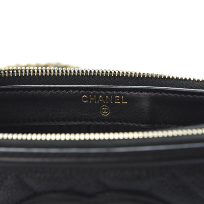 Chanel Caviar Quilted CC Filigree Clutch With Chain Black 7 of 13