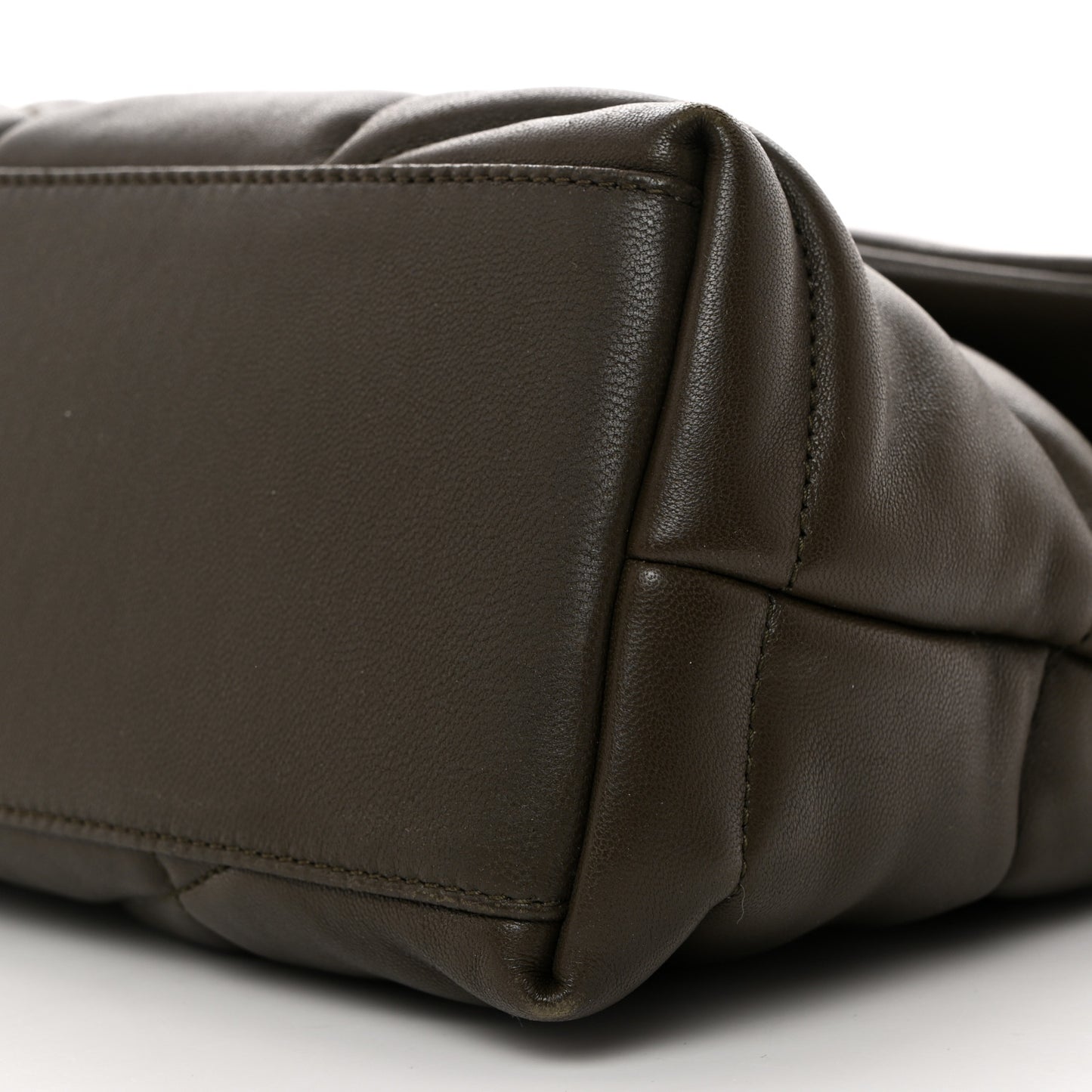 Lambskin Quilted Small Loulou Puffer Monogram Chain Satchel Dark Ganache