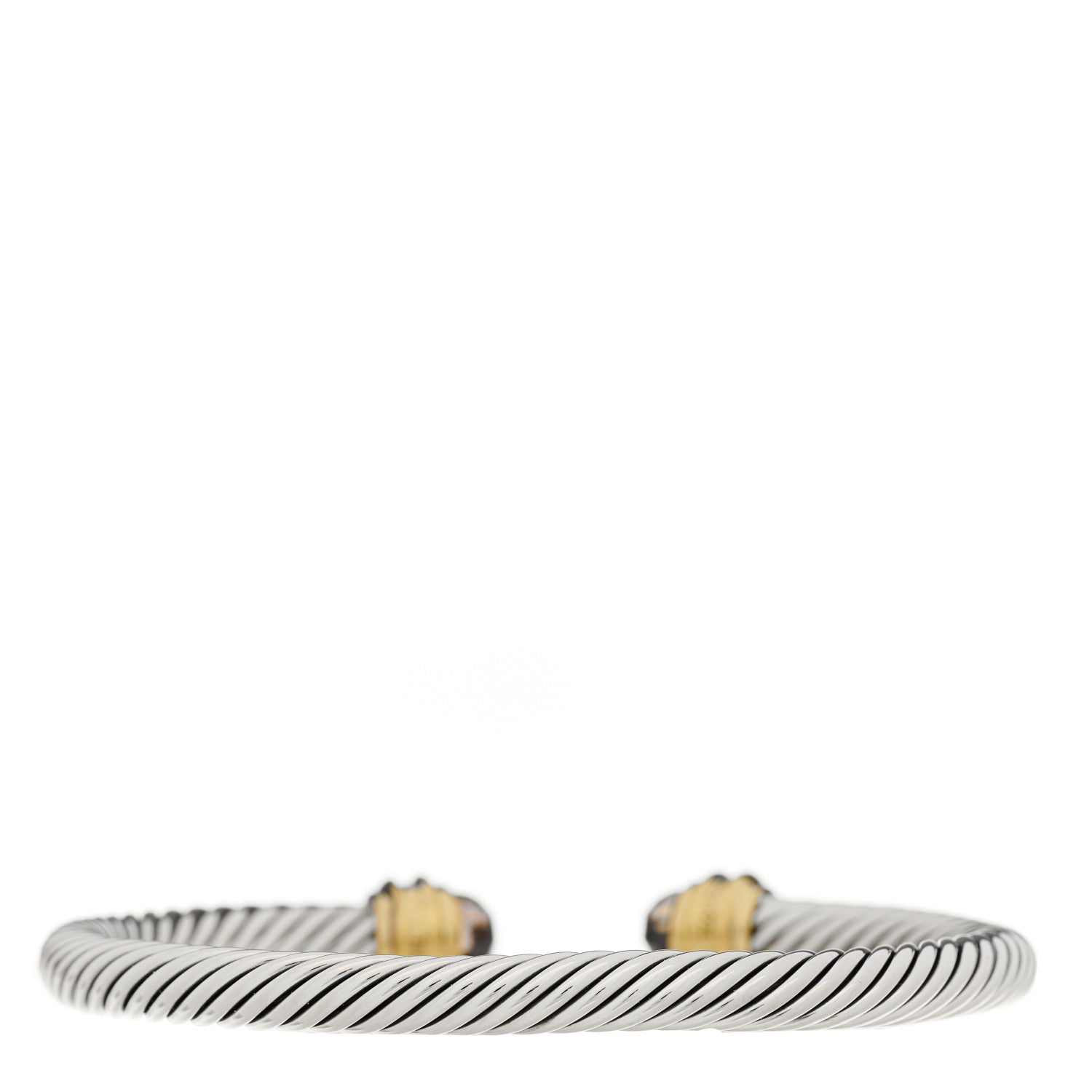 David Yurman Sterling Silver Diamond Smoky Quartz 5mm Cable Classics Bracelet 2 of 3