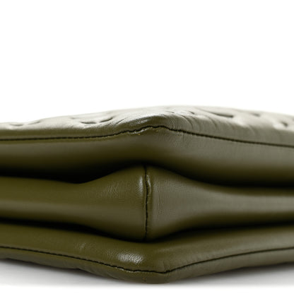 Louis Vuitton Lambskin Embossed Monogram Coussin MM Khaki 8 of 9