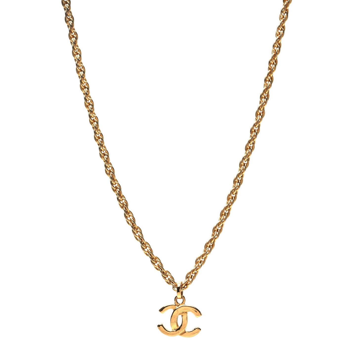 Metal CC Necklace Gold