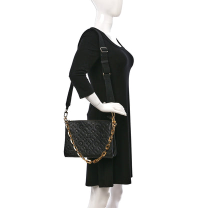Louis Vuitton Lambskin Embossed Monogram Coussin PM Black 2 of 15