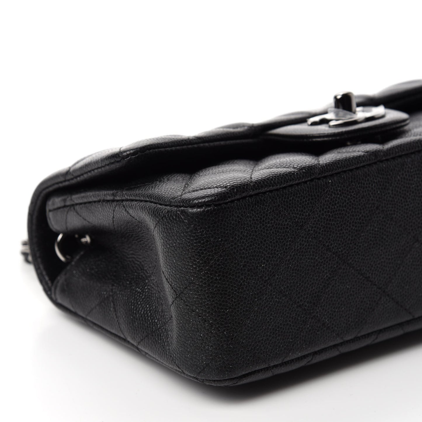 Caviar Quilted Mini Rectangular Flap Black