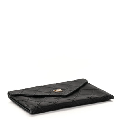 Chanel Satin Stitched Flap Card Case Black 4 of 10