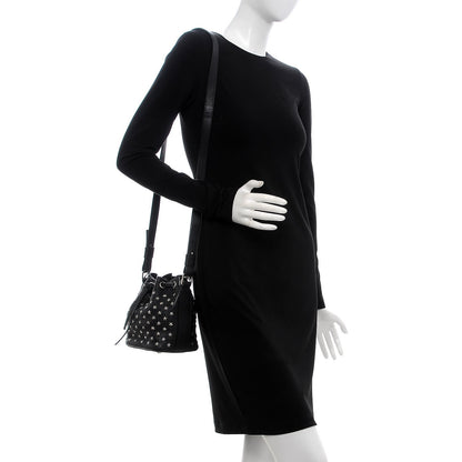 Saint Laurent Calfskin Star Studded Small Emmanuelle Bucket Bag Black 2 of 8