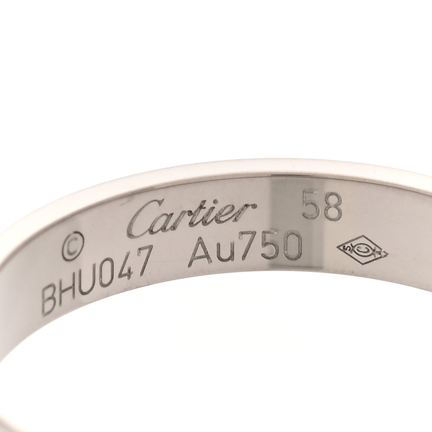 Cartier 18K White Gold 3.5mm LOVE Wedding Band Ring 58 8.5 4 of 4