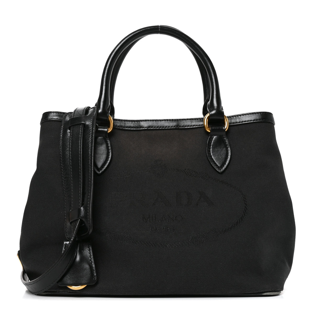 Jacquard Logo Tote Black