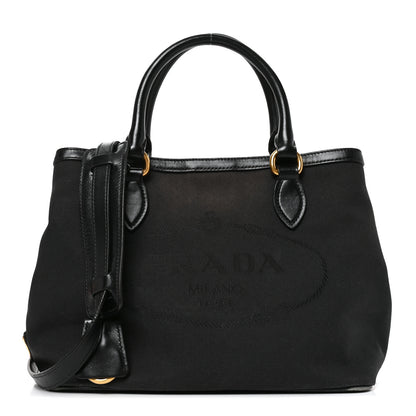 Prada Jacquard Logo Tote Black 1 of 8