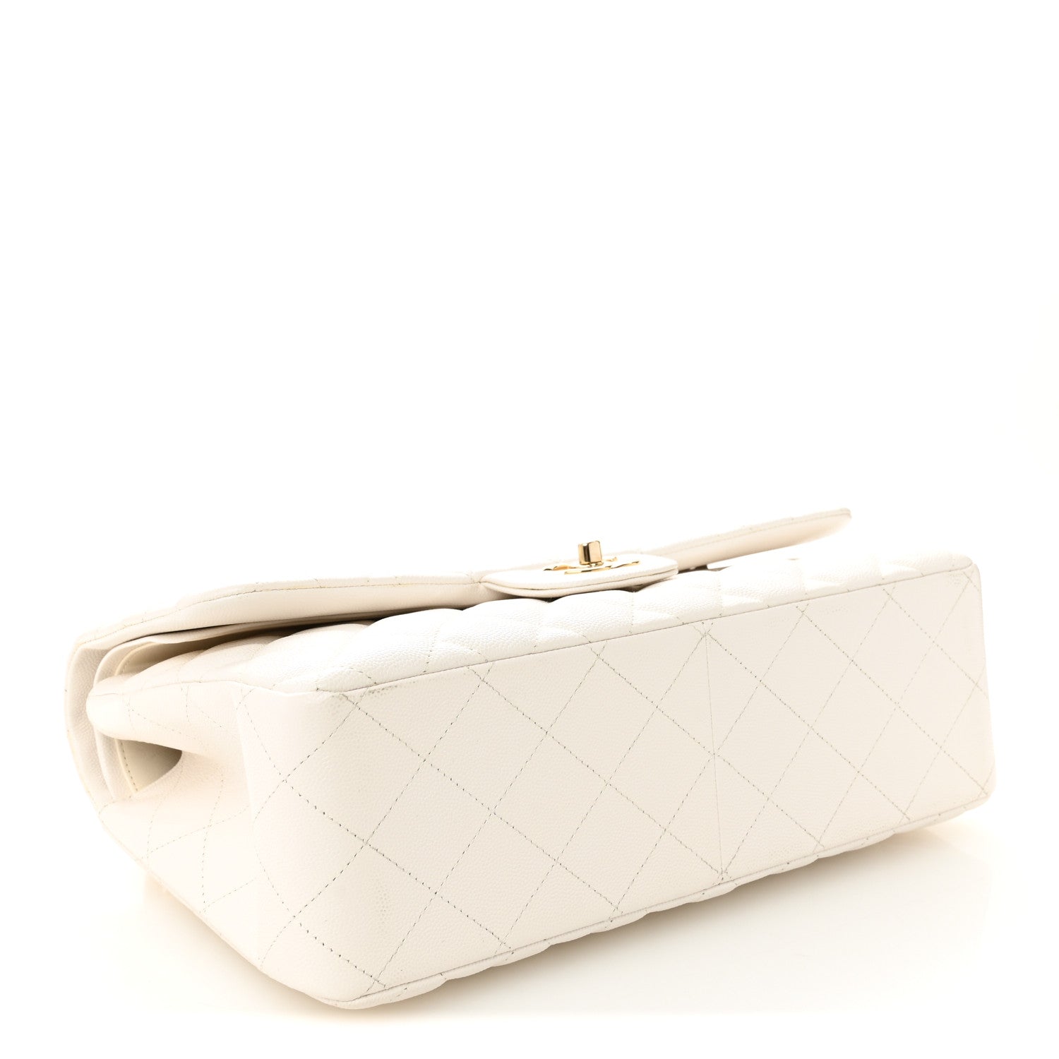 Chanel Caviar Quilted Jumbo Double Flap White 4 of 11