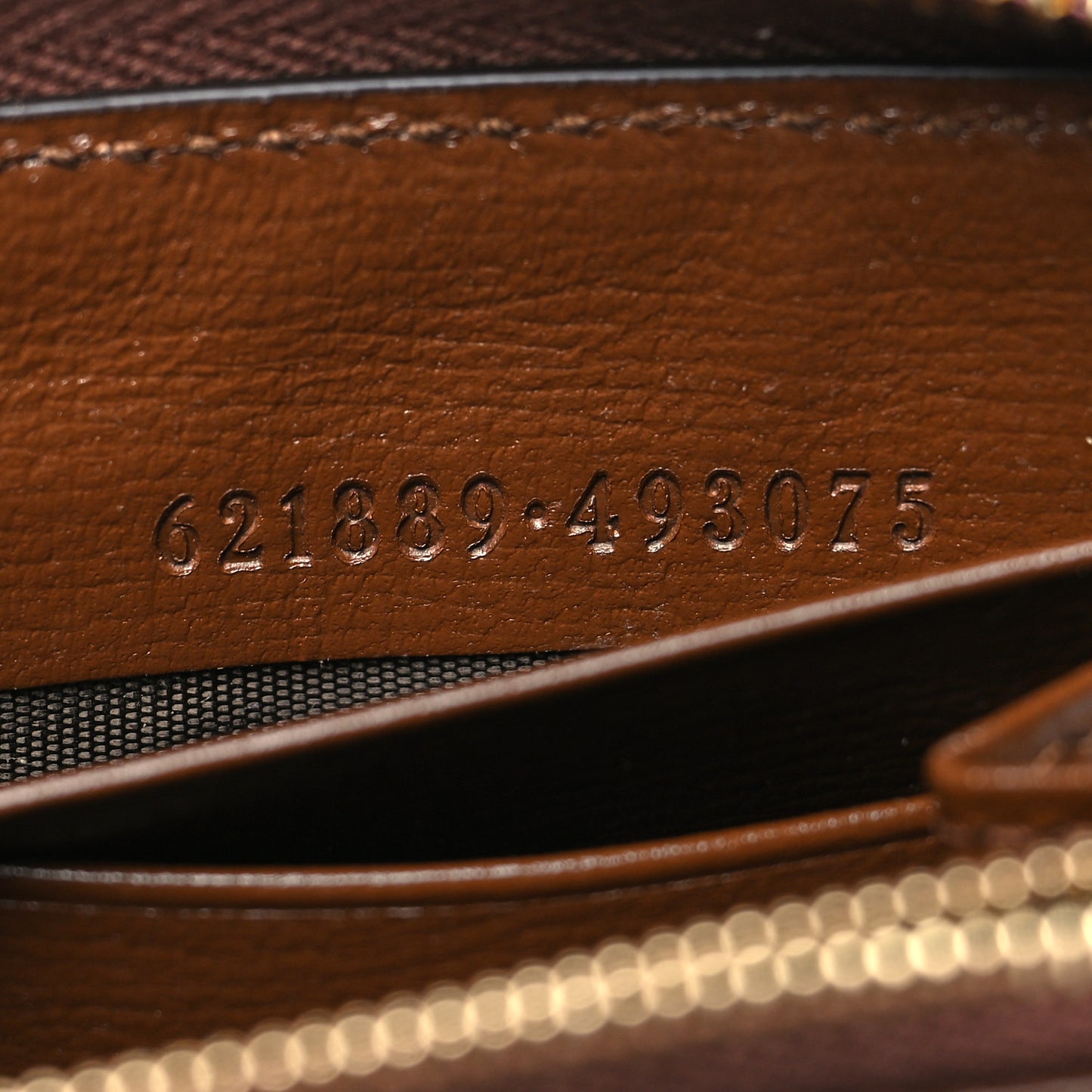GG Supreme Monogram Azalea Calfskin Horsebit 1955 Zip Around Wallet Beige Ebony Brown Sugar