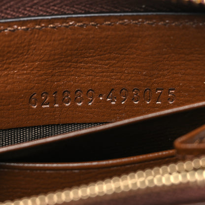 Gucci GG Supreme Monogram Azalea Calfskin Horsebit 1955 Zip Around Wallet Beige Ebony Brown Sugar 7 of 8
