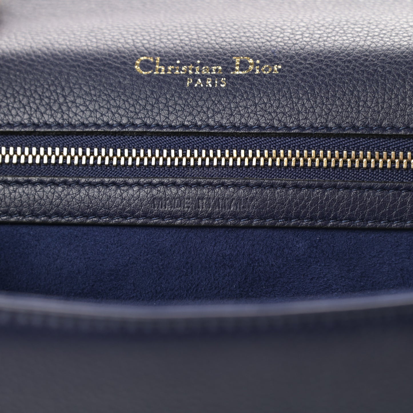 Grained Calfskin Medium Diorama Flap Bag Blue