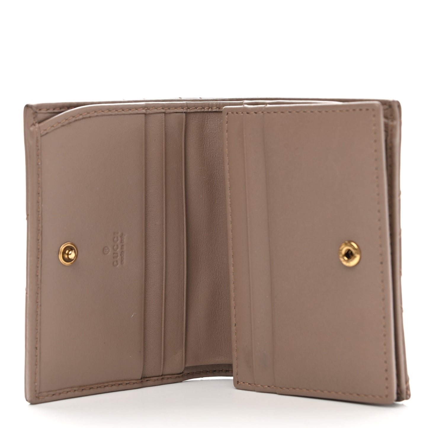 Calfskin Matelasse GG Marmont Card Case Wallet Porcelain Rose