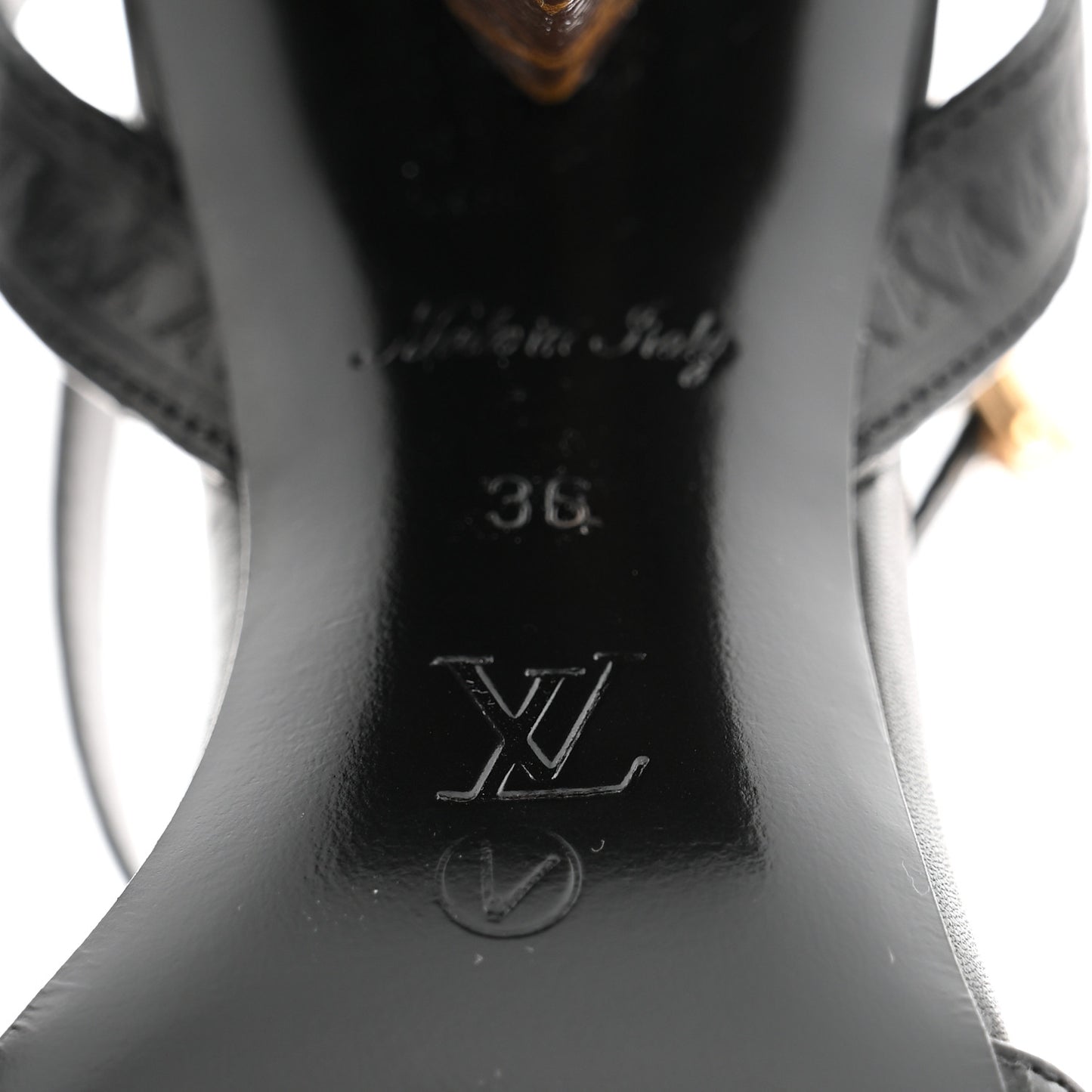 Calfskin Studded Monogram Silhouette Sandals 36 Black
