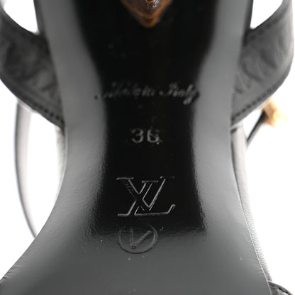 Louis Vuitton Calfskin Studded Monogram Silhouette Sandals 36 Black 8 of 9