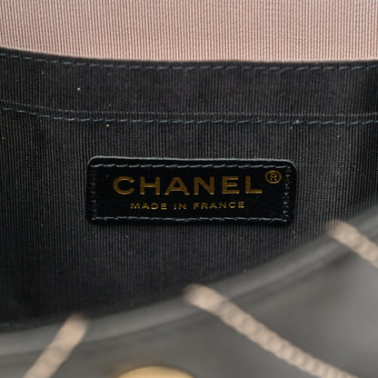 Chanel Lambskin Chevron Small Single Flap Bag Black Beige 6 of 10