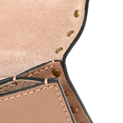 Valentino Garavani Pebbled Calfskin Beaded Rockstud Wristlet Clutch Soft Noisette 10 of 10