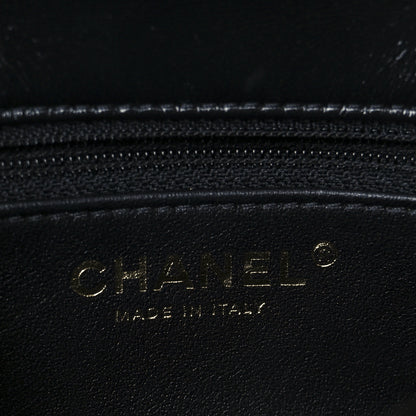 Chanel Shiny Lambskin Quilted Golden Links Top Handle Flap Black 6 of 11