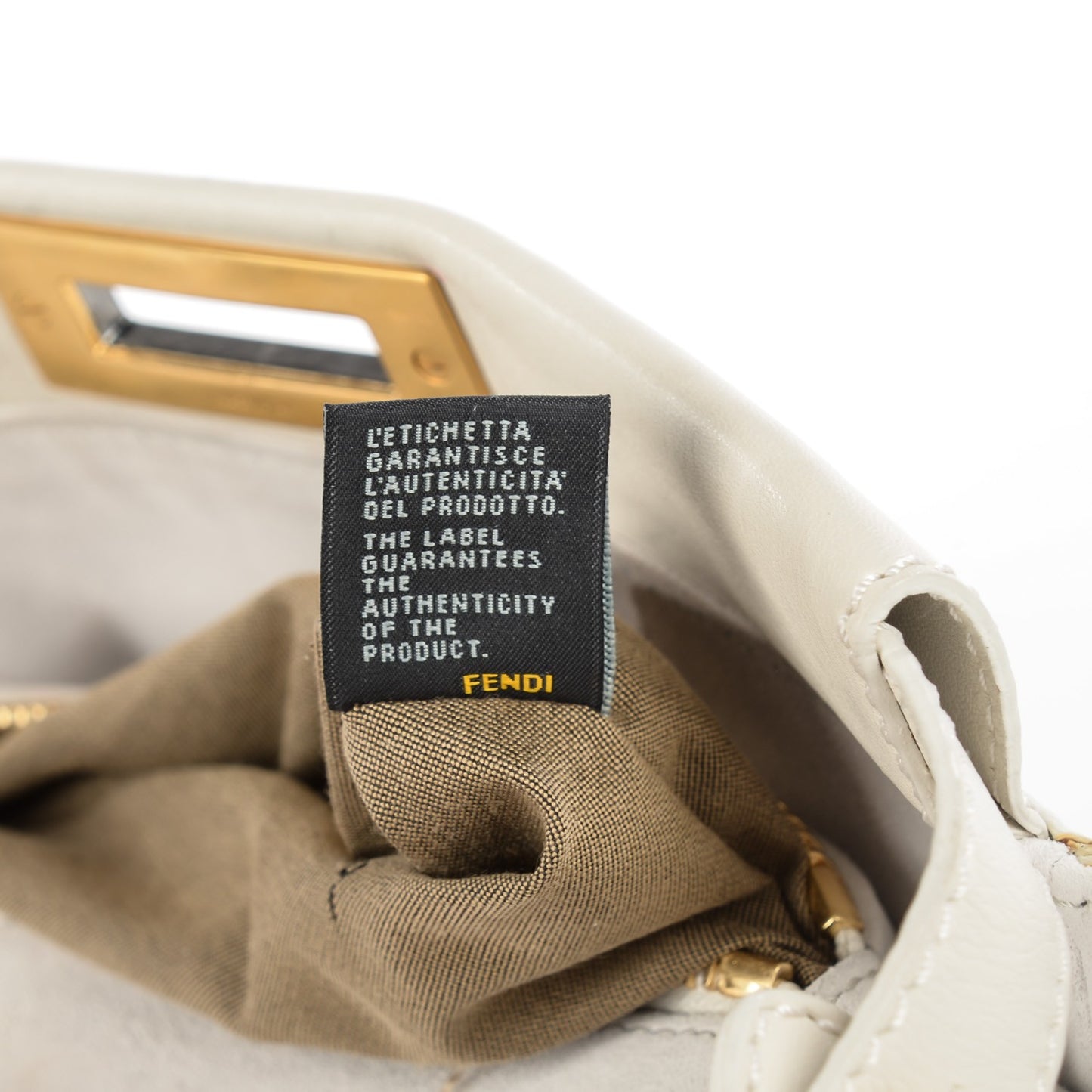 Vitello Calfskin Medium Peekaboo Iconic Satchel Milk White