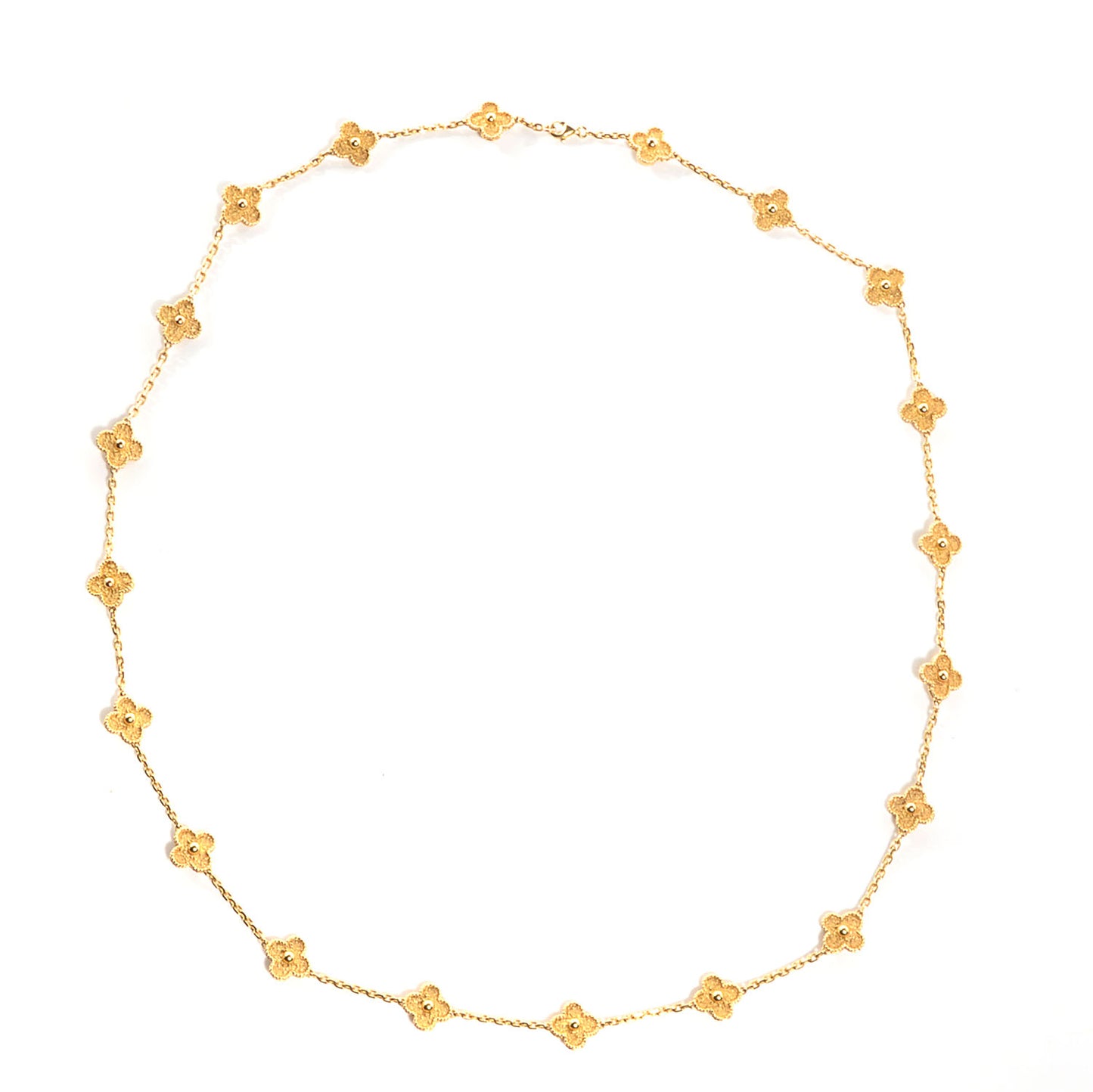 18K Yellow Gold 20 Motifs Vintage Alhambra Necklace