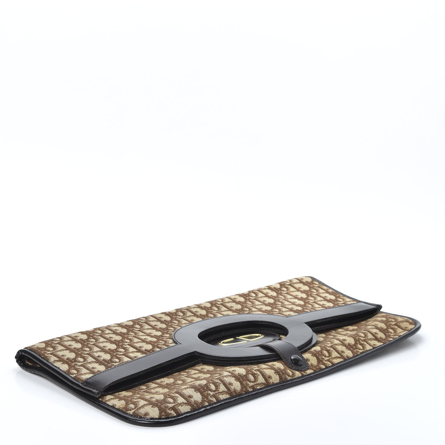 Christian Dior Monogram Fold Over Clutch Brown 3 of 9