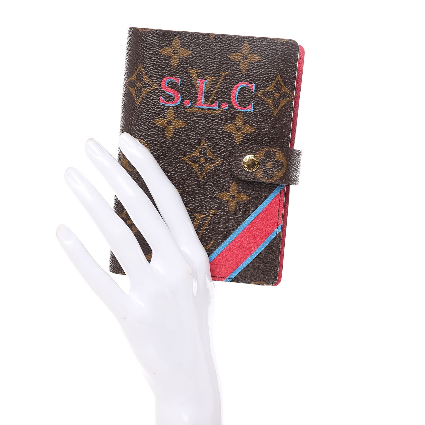 Monogram My LV Heritage Small Ring Agenda Cover Rouge Blue Clair