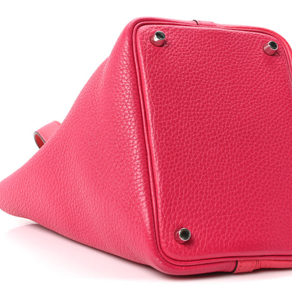 Hermes Taurillon Clemence Tri-Color Picotin Lock 18 PM Rose Extreme Rose Mexico Rouge De Coeur 9 of 10