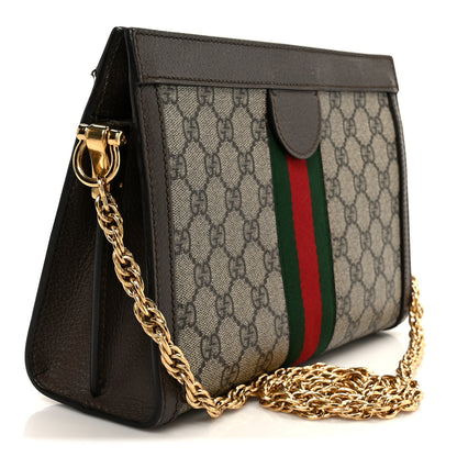 Gucci GG Supreme Monogram Web Small Ophidia Chain Shoulder Bag Brown 3 of 11