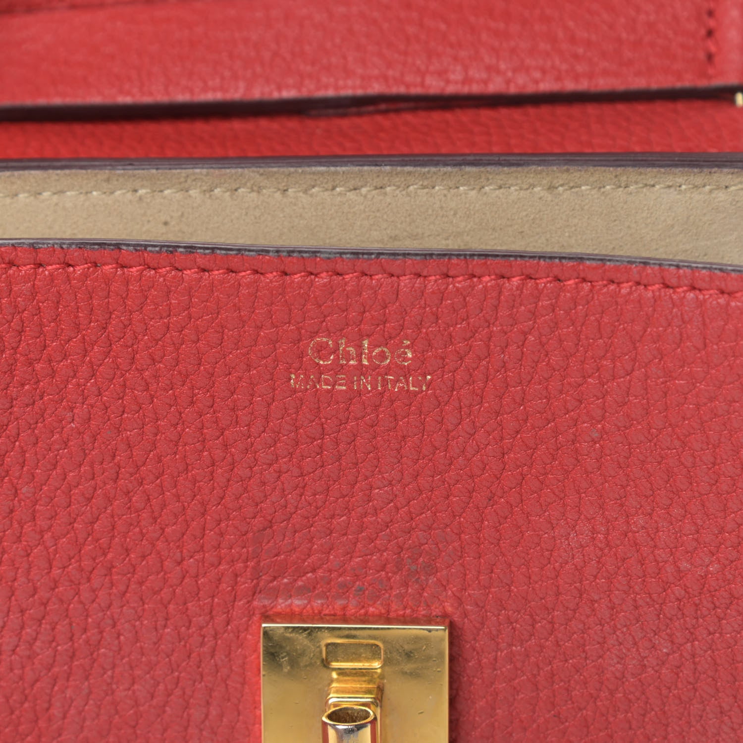 Chloe Grained Lambskin Mini Drew Shoulder Bag Intense Red 6 of 14